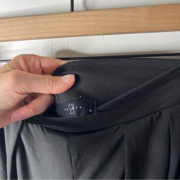 21 Saints Black Pleated Flowy Soft Elegant Trousers size XL - Picture 4 of 8